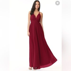 Unaltered Azazie Burgundy bridesmaid dress